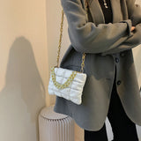 Women Chain Plaid Grid Shoulder Bag Casual Bags Daily