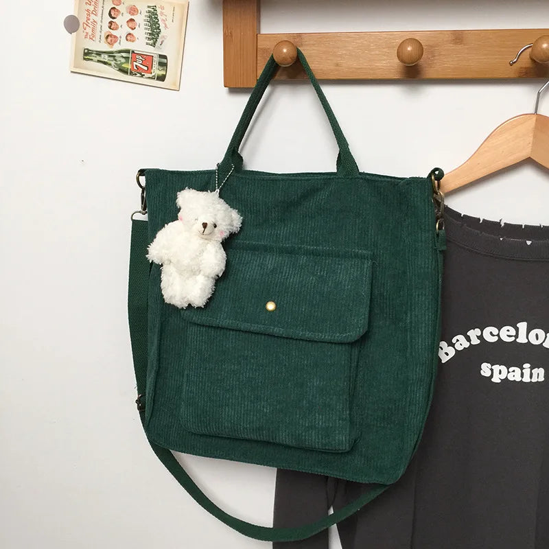 Sweet Print Canvas Crossbody Bag Girls Shoulder Pouch