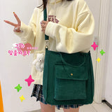 Sweet Print Canvas Crossbody Bag Girls Shoulder Pouch