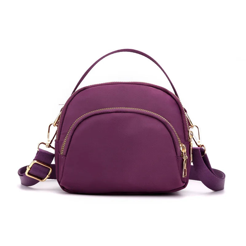 Waterproof Lady Crossbody Shoulder Bag Mini Zipper Square Canvas Bag
