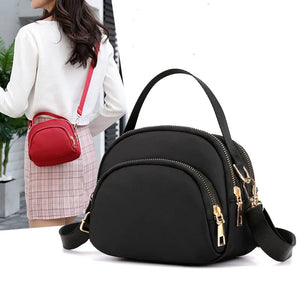 Waterproof Lady Crossbody Shoulder Bag Mini Zipper Square Canvas Bag