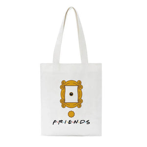Women Letter Tv Cotton Canvas Shopper Bag Girl Harajuku 90s Y2K Classic Vintage