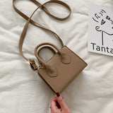 Women Single Shoulder Bag Small Handbags Solid PU Leather Crossbody Bags