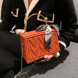 Women Single Shoulder Bags Silk Scarf Messenger Handbags Clutch Bags