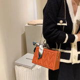 Women Single Shoulder Bags Silk Scarf Messenger Handbags Clutch Bags