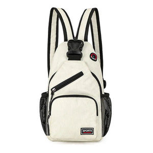 Women Small Backpack Casual Girls Chest Bag with Earphone Hole Travel Backpack
