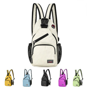 Women Small Backpack Casual Girls Chest Bag with Earphone Hole Travel Backpack