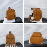Corduroy Small Backpack for Women Girls Ladies