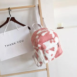 Cow Printed Plush School Backpack for Girls