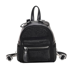 Women Mini Backpack Rhinestone Shoulder Bag School Travel Bagpack Handbags