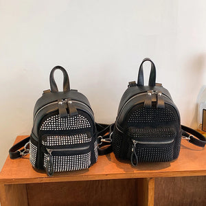 Women Mini Backpack Rhinestone Shoulder Bag School Travel Bagpack Handbags