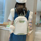 Women Small Backpack Solid Preppy Style Students School Bags Casual Nylon