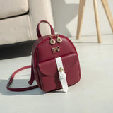 Women Small Backpack Clash Buckle Small Backpack Small Fresh Double Shoulder Bag