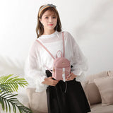 Women Small Backpack Clash Buckle Small Backpack Small Fresh Double Shoulder Bag