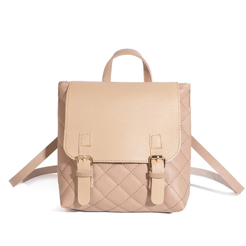 Women Small Backpack PU Leather Shoulder Bag Casual Daypack Female School Backpa