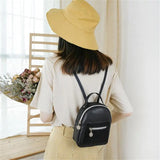 Women Small Backpack PU Leather Shoulder Bag For Teenage Girls Casual Daypack