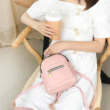 Women Small Backpack PU Leather Shoulder Bag For Teenage Girls Casual Daypack