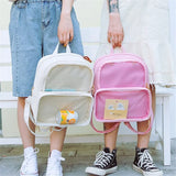 Women Small Backpack PVC School Book Bag for Teenage Girls