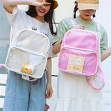 Women Small Backpack PVC School Book Bag for Teenage Girls