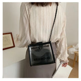 Women Small Shoulder Bag Transparent Chain Messenger Bag