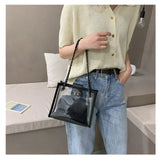 Women Small Shoulder Bag Transparent Chain Messenger Bag