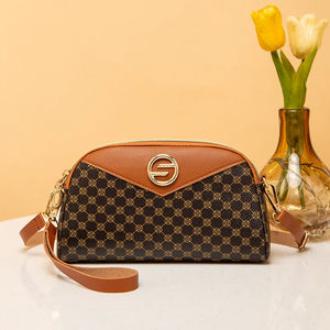 Women Small Bag Contrast PU Leather Clutch Purse Shoulder Messenger