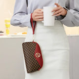 Women Small Bag Contrast PU Leather Clutch Purse Shoulder Messenger
