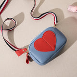 Women Small Bag Pu Mini Crossbody Bag Female Heart Shape Messenger Shoulder Bag