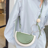 Women Small Shoulder Saddle Bag Big Ring Cross Bag