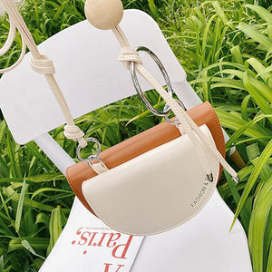 Women Small Shoulder Saddle Bag Big Ring Cross Bag