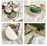 Women Small Shoulder Saddle Bag Big Ring Cross Bag