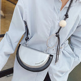 Women Small Shoulder Saddle Bag Big Ring Cross Bag