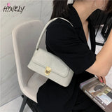 Small Brown Retro Underarm Bag Stone Pattern Shoulder Pink Leather Bag