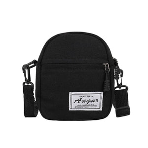 Women Small Canvas Shoulder Bag Female Mini Solid Crossbody Bags Zipper Purse