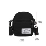 Women Small Canvas Shoulder Bag Female Mini Solid Crossbody Bags Zipper Purse