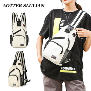 Canvas Chest Bag Multifunctional Sling Messenger Sports Backpack