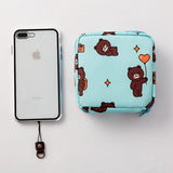Women Small Cosmetic Bag Set Zipper Girls Mini Sanitary Napkins Makeup Lipstick