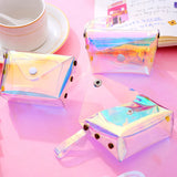 Women Small Coin Bag Laser PVC Clear Girls Coin Wallet Purses