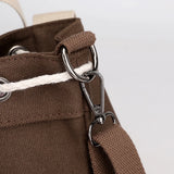 Women Canvas Drawstring Bucket Bag Japanese Ladies Crossbody Shoulder Bag