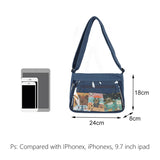 Women Small Ita Bag Crossbody Mini Clear Bag Removable Decorative Layer Purse