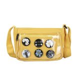 Women Small Ita Bag Crossbody Mini Clear Bag Removable Decorative Layer Purse