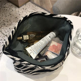 Animal Print Makeup Bag Lightweight Cosmetic Organizer Zipper Handbag
