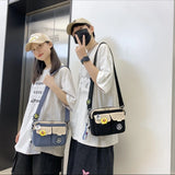 Women Nylon Crossbody Bag Japanese Student Handbag Zipper Cell Phone Bag