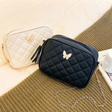 Women PU Leather Embroidery Crossbody Bag Chain Shoulder Bag