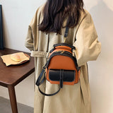 Women Small Pu Leather Backpacks High Ladies Shoulder Travel Bag Female School B
