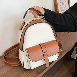 Women Small Pu Leather Backpacks High Ladies Shoulder Travel Bag Female School B