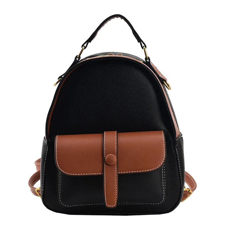 Women Small Pu Leather Backpacks High Ladies Shoulder Travel Bag Female School B