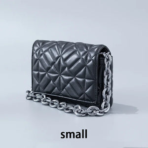 Women Small Retro Stitched Bag Chain Armpit Bag Quilted Shoulder Bag