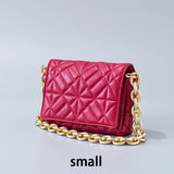 Women Small Retro Stitched Bag Chain Armpit Bag Quilted Shoulder Bag