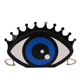 Women Small Shoulder Bag Eye Shape PU Leather Chain Bags Mini Shoulder Bag